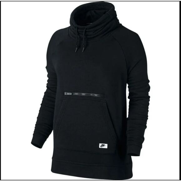 Nike Sportswear Modern Funnel Neck Black Sweatshirt Womens Sz S - Picture 1 of 11